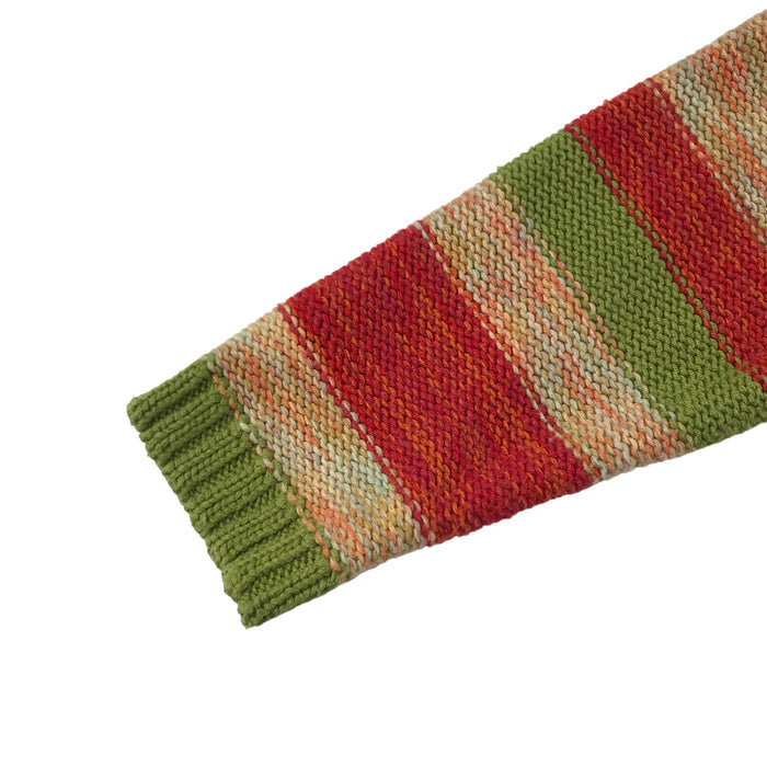 Pampolina 5 years red green multicolour striped turtle neck jumper