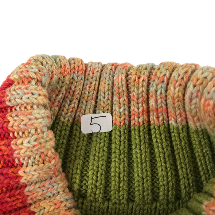 Pampolina 5 years red green multicolour striped turtle neck jumper