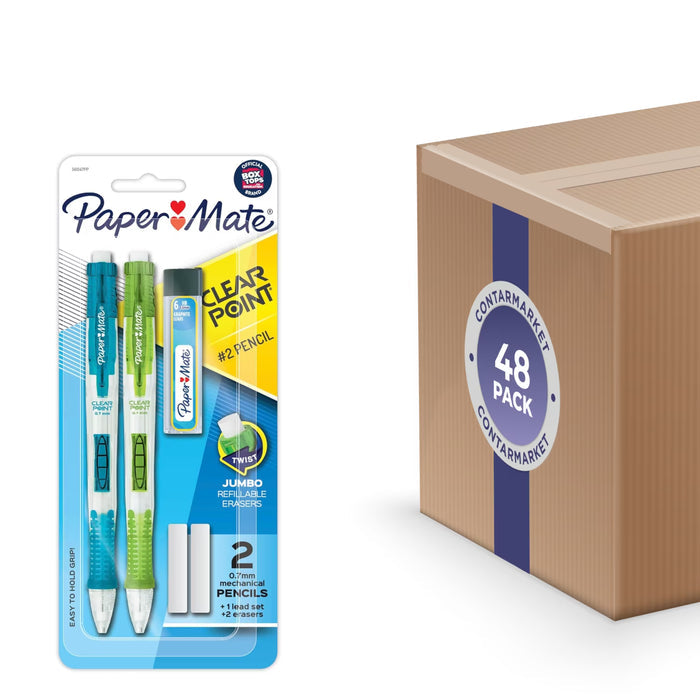 Paper Mate Clearpoint Mechanical Pencils 0.7 mm HB #2 - 2 Ct - 48 Pack