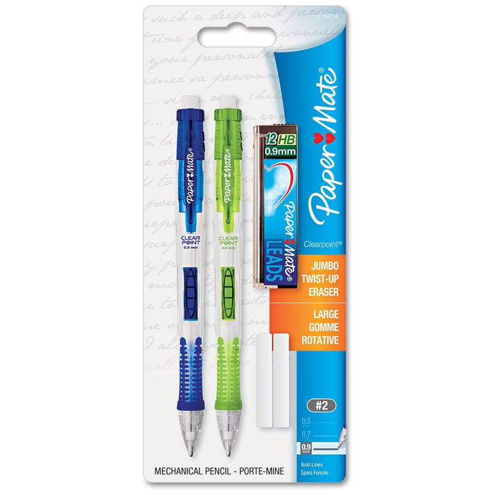 Paper Mate Clearpoint Mechanical Pencils 0.9 mm Lime Green & Royal Blue - 2 Ct - 36 Pack