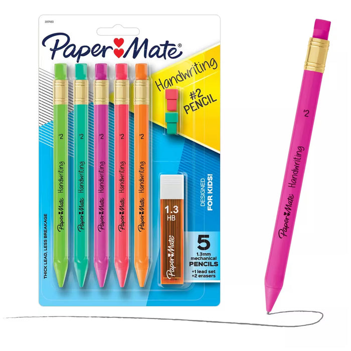 Paper Mate Handwriting #2 Mechanical Pencils 1.3 mm Assorted Colors - 5 Ct - 36 Pack
