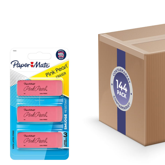 Paper Mate Pink Pearl Medium Latex-Free Erasers - 3 Ct - 144 Pack