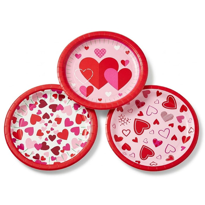 Partyrite 10" Valentine's Day Disposable Paper Dinner Plates (8-Count Packs) - Assorted Designs | Wholesale