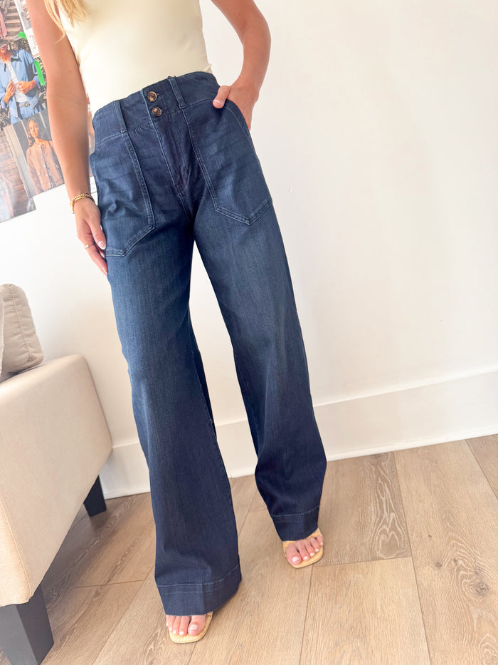 Liverpool Patch Pocket Wide Leg Denim – women's denim