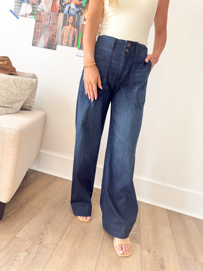 Liverpool Patch Pocket Wide Leg Denim – women's denim
