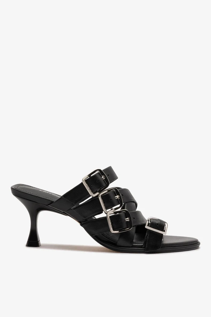 Patti Mule In Black Leather Mule Larroudé