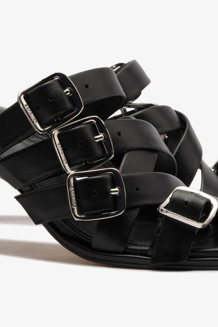 Patti Mule In Black Leather Mule Larroudé