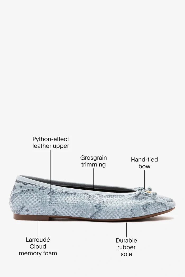Pavlova Ballet Flat Maya Python Leather Ballet Larroudé