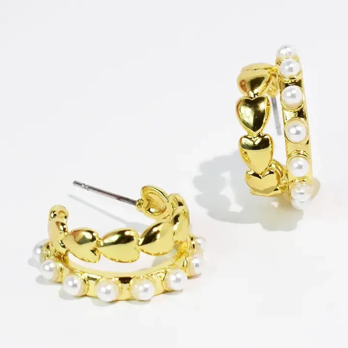 Treasure Jewels Pearl Kiss Hoop Earrings – women's jewelry - earring