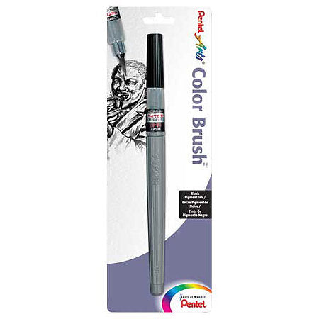 Pentel Color Brush Pen with Pigmented Black Ink - Fine - by Pentel - K. A. Artist Shop