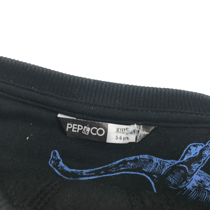 Pep&Co 5-6 years black and blue dinosaur print sweater