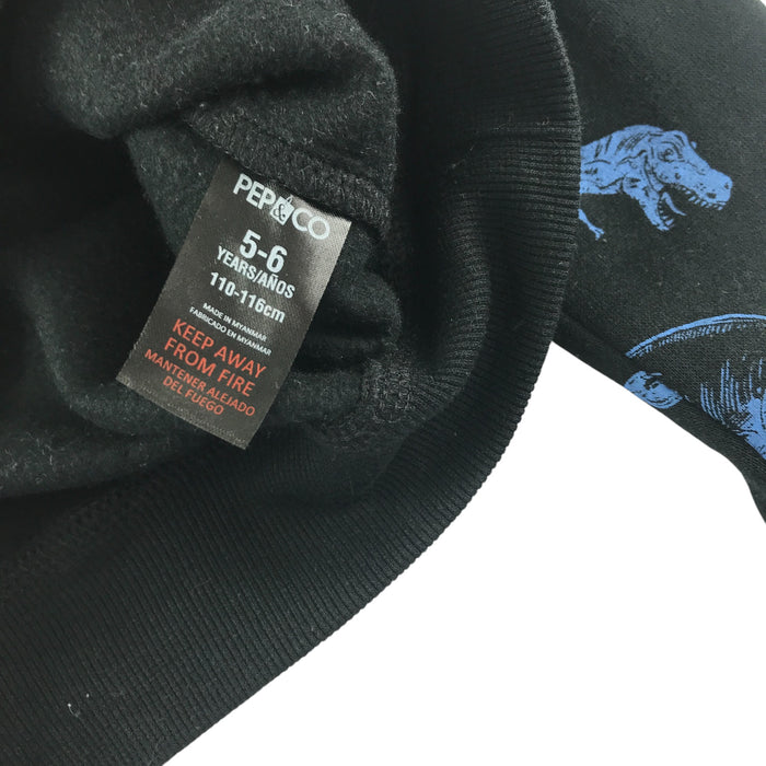 Pep&Co 5-6 years black and blue dinosaur print sweater