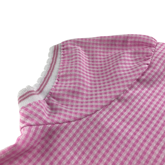 Pink gingham with zipper girls school summer dress