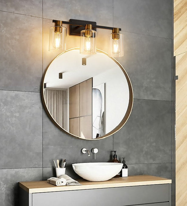 Plafonnier de salle de bain dimmable noir 3 lumières Aarif