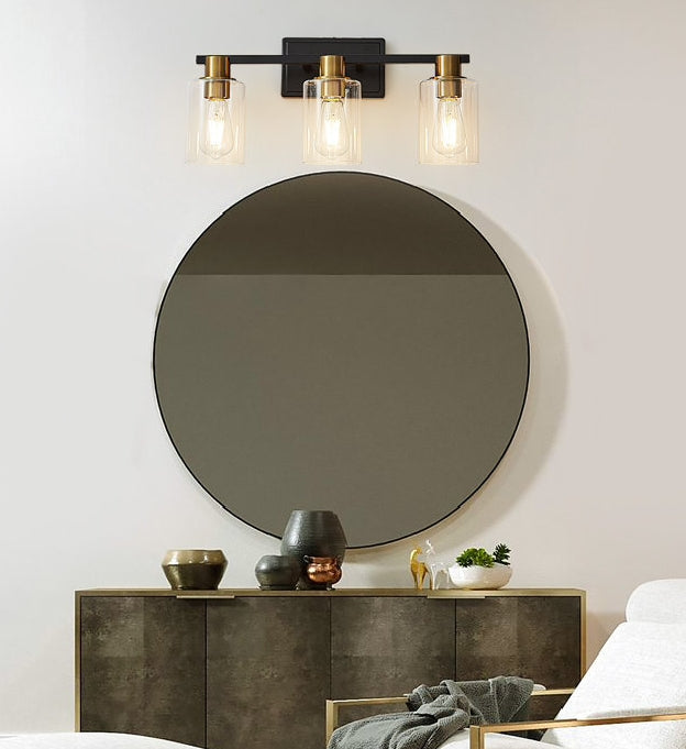 Plafonnier de salle de bain dimmable noir 3 lumières Aarif