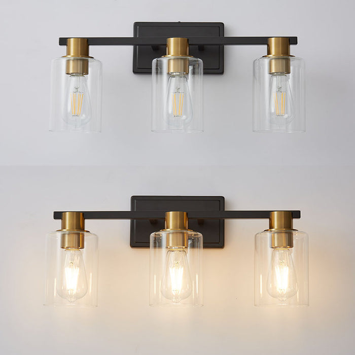 Plafonnier de salle de bain dimmable noir 3 lumières Aarif