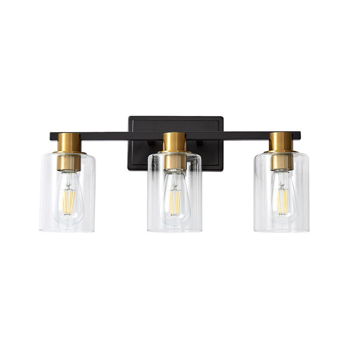 Plafonnier de salle de bain dimmable noir 3 lumières Aarif