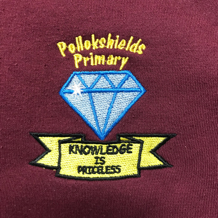Pollokshields Primary 9-10 burgundy crewneck school sweatshirt