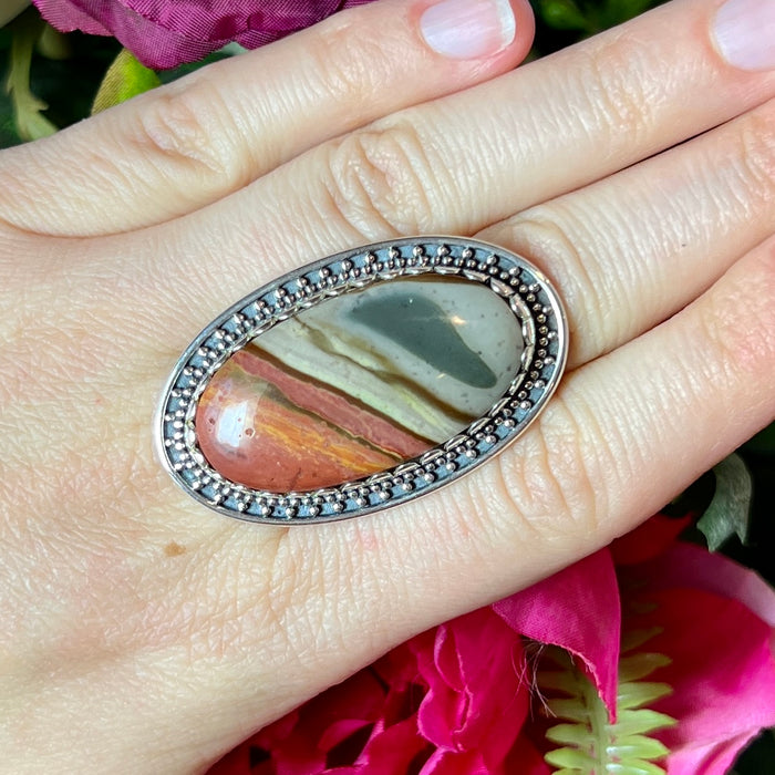 Polychrome Jasper Ring