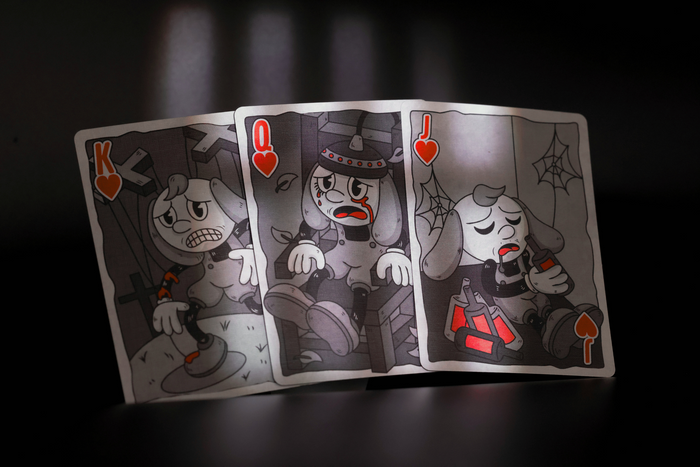 Three Sequel Edition court cards with cartoon characters on a dark background