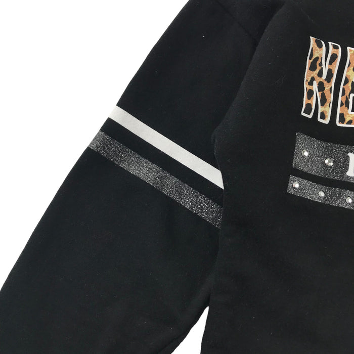 Primark 12 years black new york cropped cotton sweater