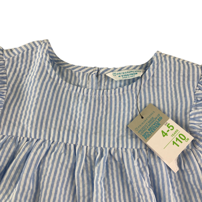 Primark 4-5 years blue stripy flared blouse