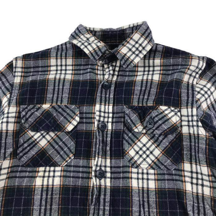 Primark 4-5 years navy and grey checked buttoned shirt