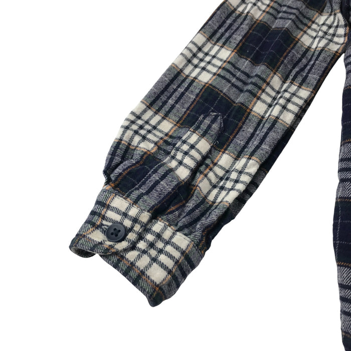 Primark 4-5 years navy and grey checked buttoned shirt