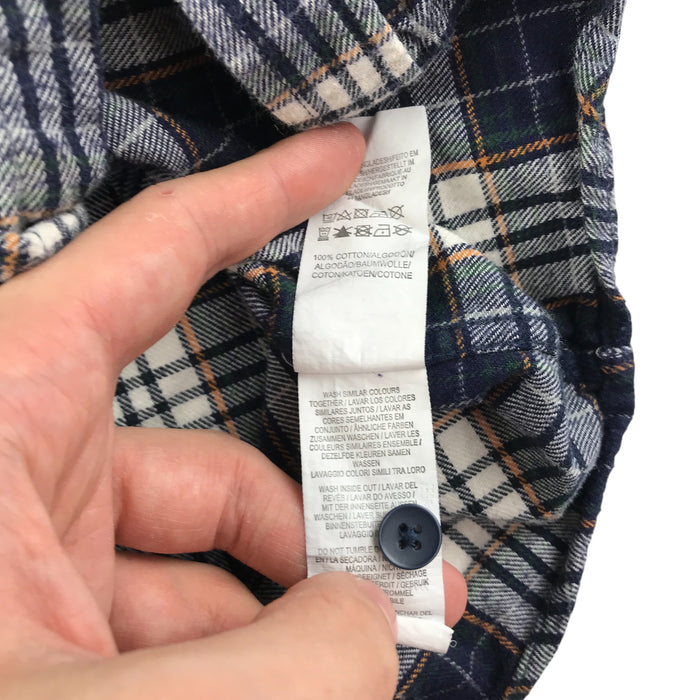 Primark 4-5 years navy and grey checked buttoned shirt