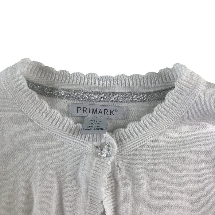 Primark 4-5 years white scalloped bolero cardigan