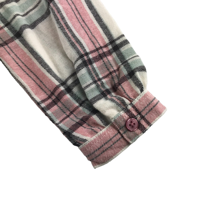 Primark 4 years pink white checked long sleeve buttoned cotton shirt