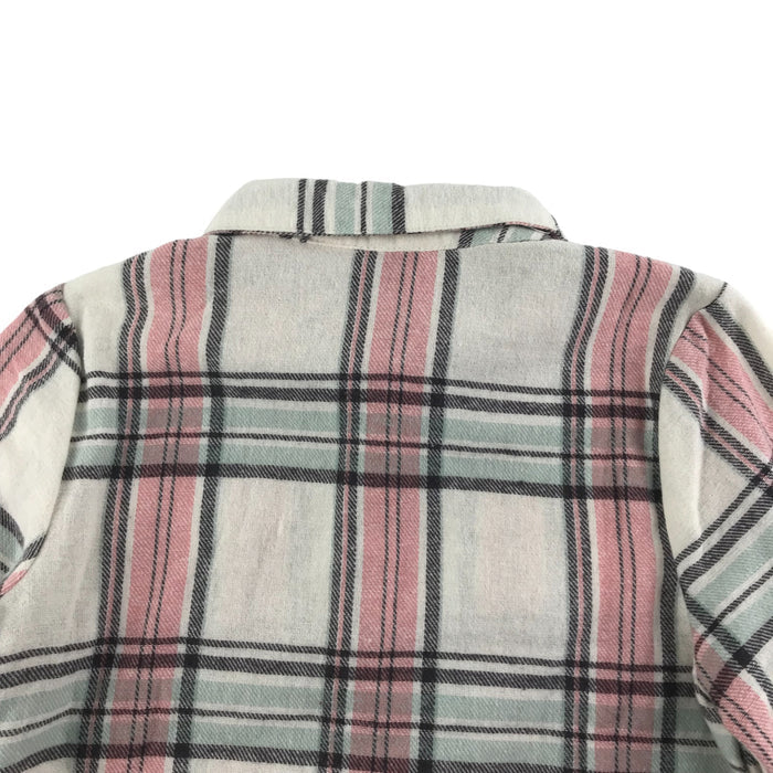 Primark 4 years pink white checked long sleeve buttoned cotton shirt