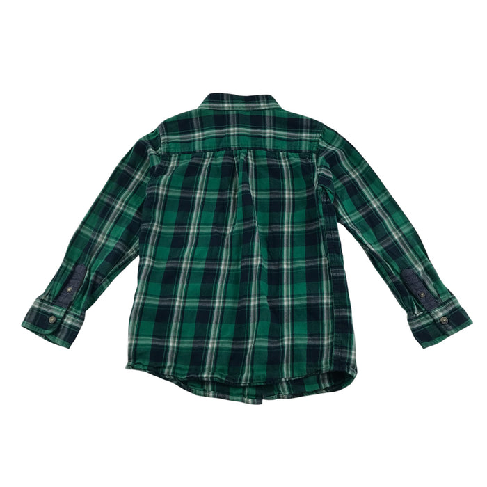 Primark 6-7 years green with navy checked cotton shirt