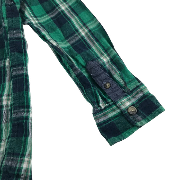 Primark 6-7 years green with navy checked cotton shirt