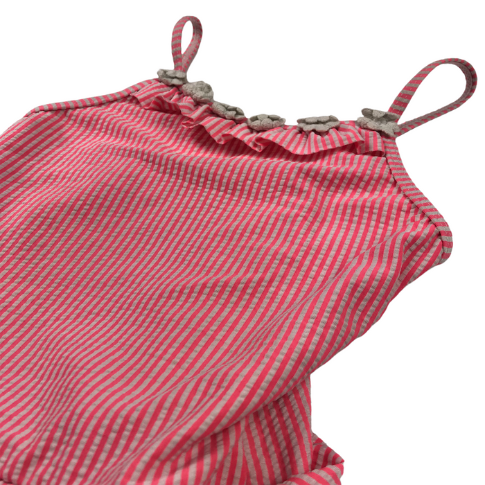 Primark 6-7 years pink white striped swimsuit