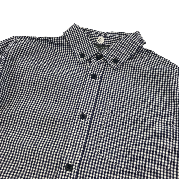 Primark 6 years navy and white checked shirt