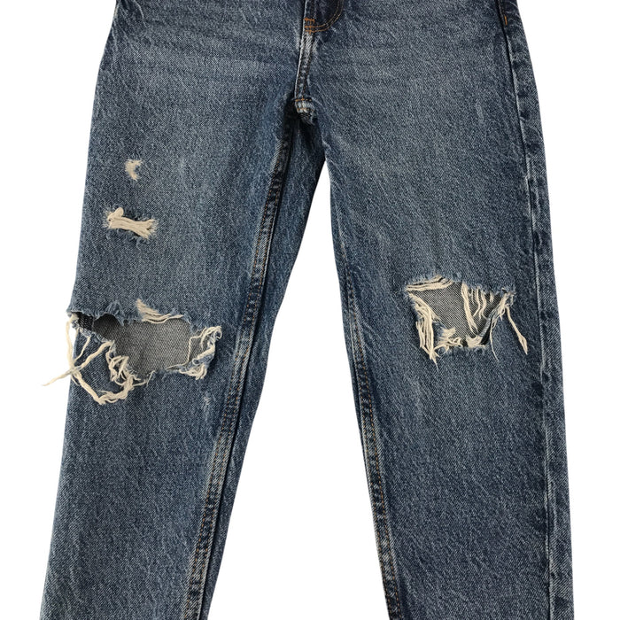 Primark 7-8 year blue ripped knee mom style jeans