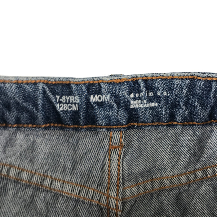 Primark 7-8 year blue ripped knee mom style jeans