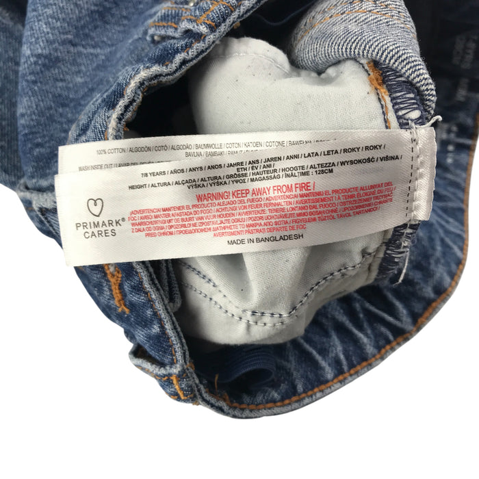 Primark 7-8 year blue ripped knee mom style jeans