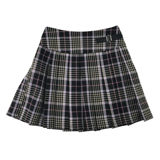 Primark 7-8 years black check skirt polyester elastane viscose