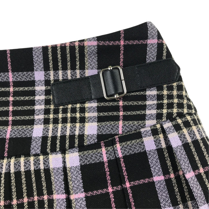 Primark 7-8 years black check skirt polyester elastane viscose