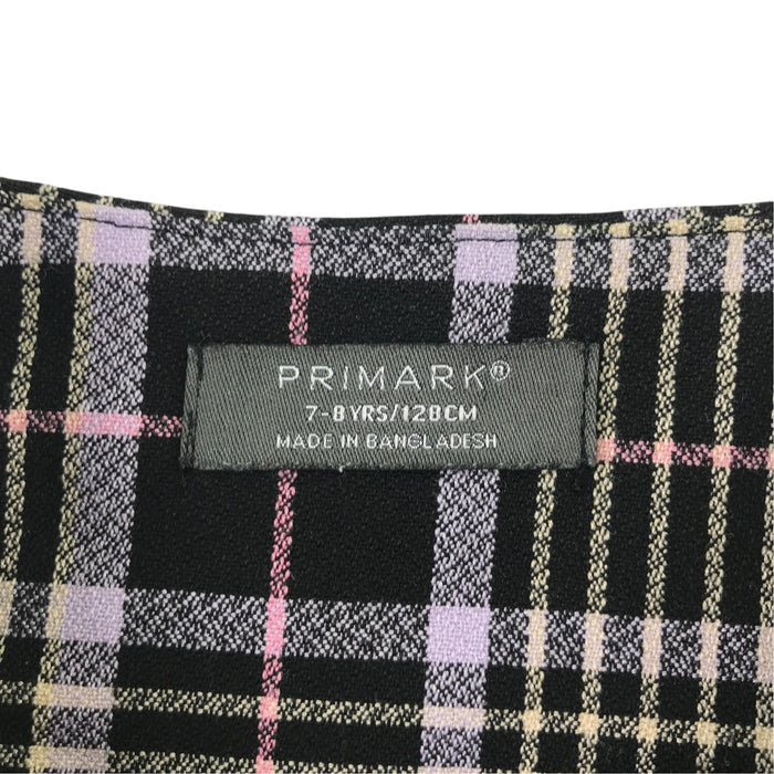 Primark 7-8 years black check skirt polyester elastane viscose
