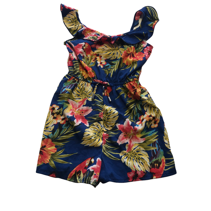 Primark 7-8 years blue and floral playsuit