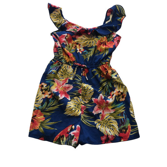 Primark 7-8 years blue and floral playsuit