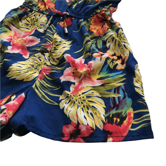 Primark 7-8 years blue and floral playsuit