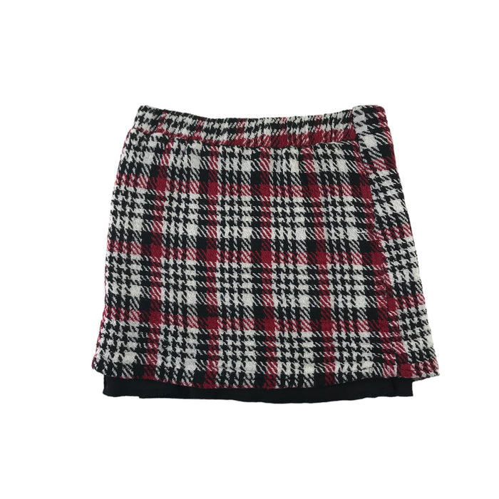Primark 7-8 years white black red houndstooth skirt
