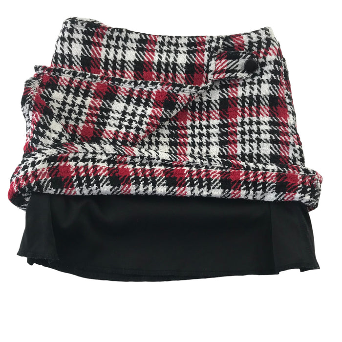 Primark 7-8 years white black red houndstooth skirt