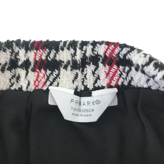 Primark 7-8 years white black red houndstooth skirt
