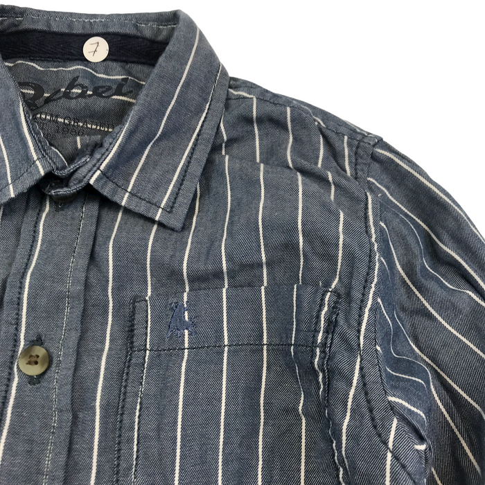 Primark 7 years blue and white striped shirt