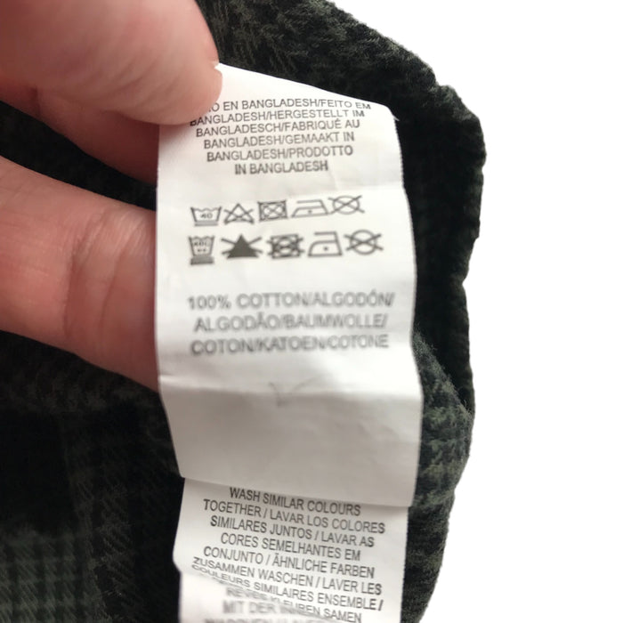 Primark 7 years khaki green checked buttoned cotton shirt